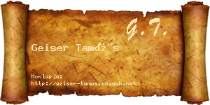Geiser Tamás névjegykártya